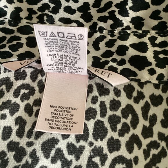 Victoria's Secret PJ Button-Up Sleep Shirt/Dress/Tunic Leopard Print L #163J - Picture 7 of 7